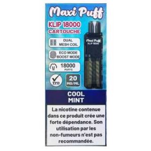 Cartouche Maxi Puff Klip 18K – Cool Mint