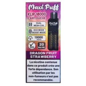 Cartouche Maxi Puff Klip 18K – Dragon Fruit Strawberry